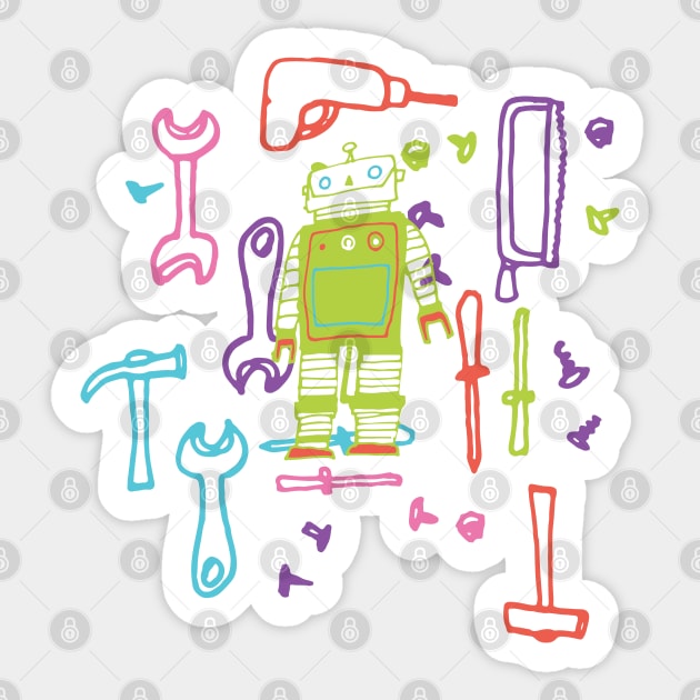 Robot Tools Sticker by bruxamagica